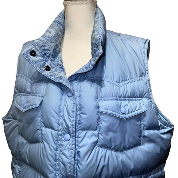 Lands End-soft blue reversible Puffer vest, sizeXL(18-20), gently used condition - Picture 5 of 6